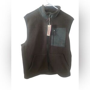 RedHead Brown Fleece Vest with Gray Accents